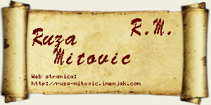 Ruža Mitović vizit kartica